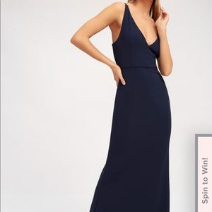 lulu’s Melora dress in navy blue, size M Worn once